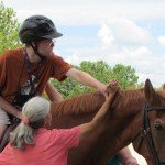 stretching and reaching Barbs hand July 16 2011